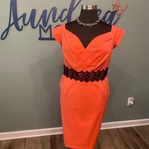 Party dress with black lace